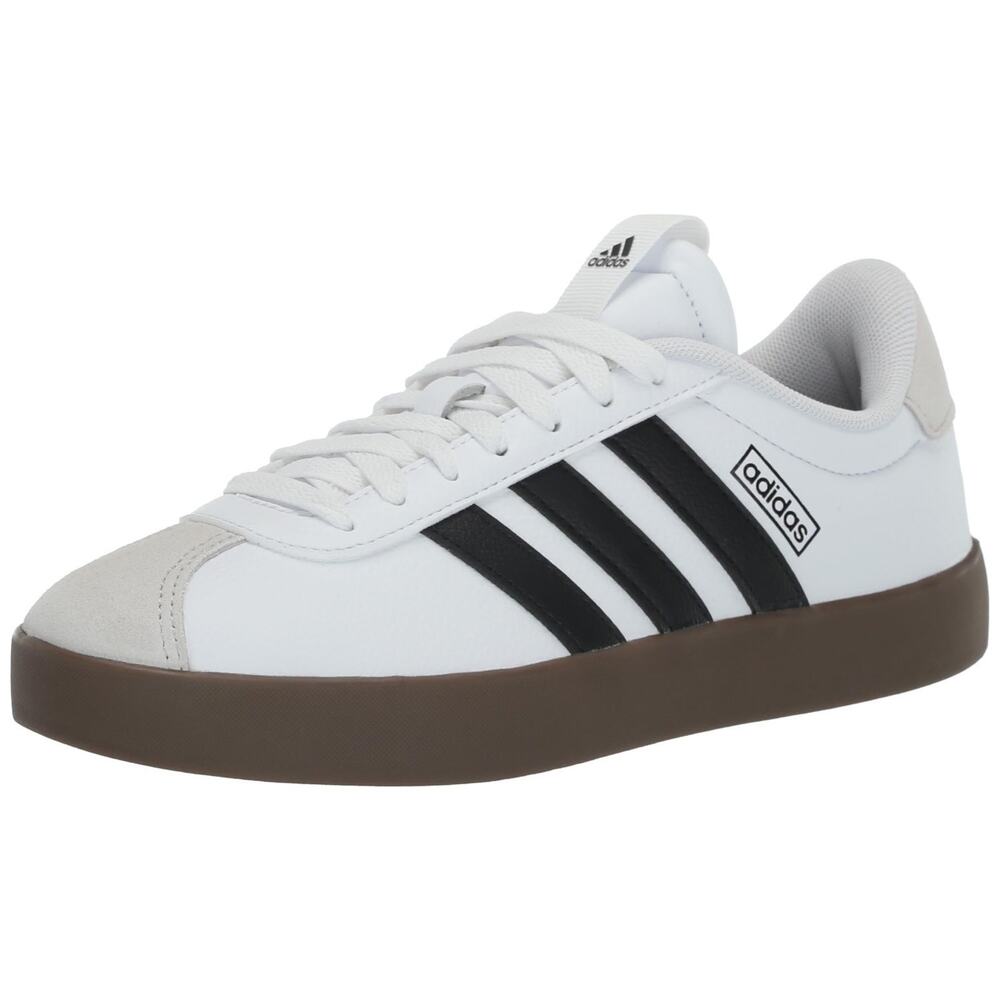 Adidas Mens VL Court 3.0 Leather Skateboard Sneakers White Black Grey Size 12